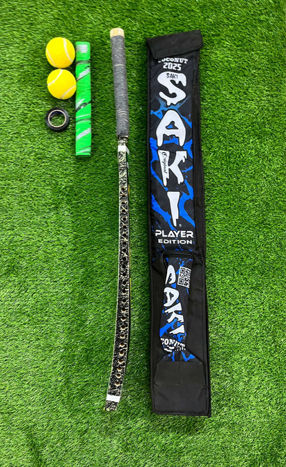 SAKI Tape Ball Premium Bat Deal Rawalakot Wood Malaysian Cane Handle By Rehan Sports