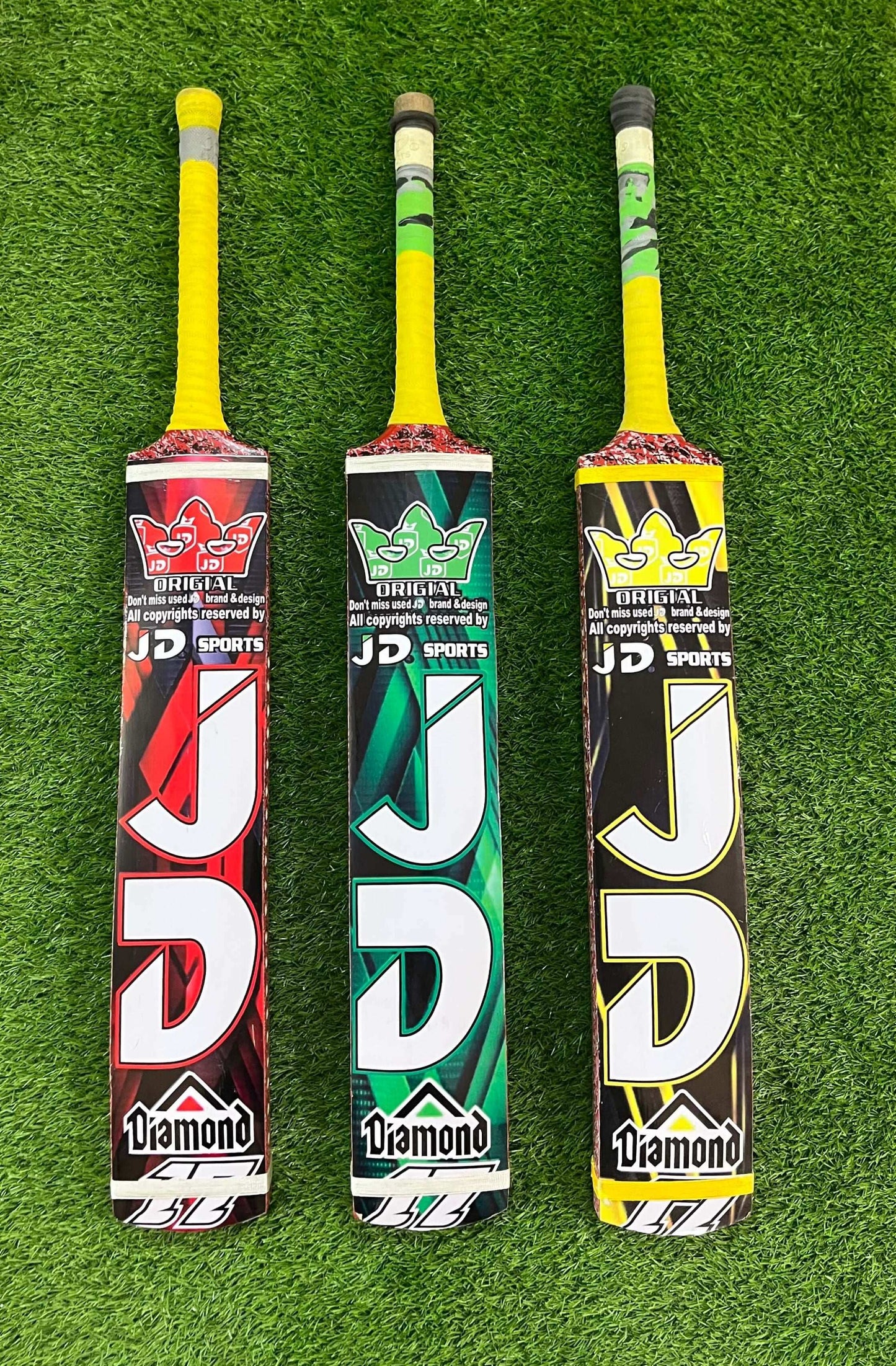 JD Tape Ball Cricket Bat – Full Cane Malaysian Handle Tape Ball Bat Diamond Edition