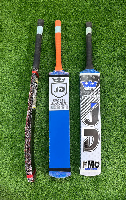 JD Tape Ball Cricket Bat – Full Cane Malaysian Handle Tape Ball Bat FMC Edition
