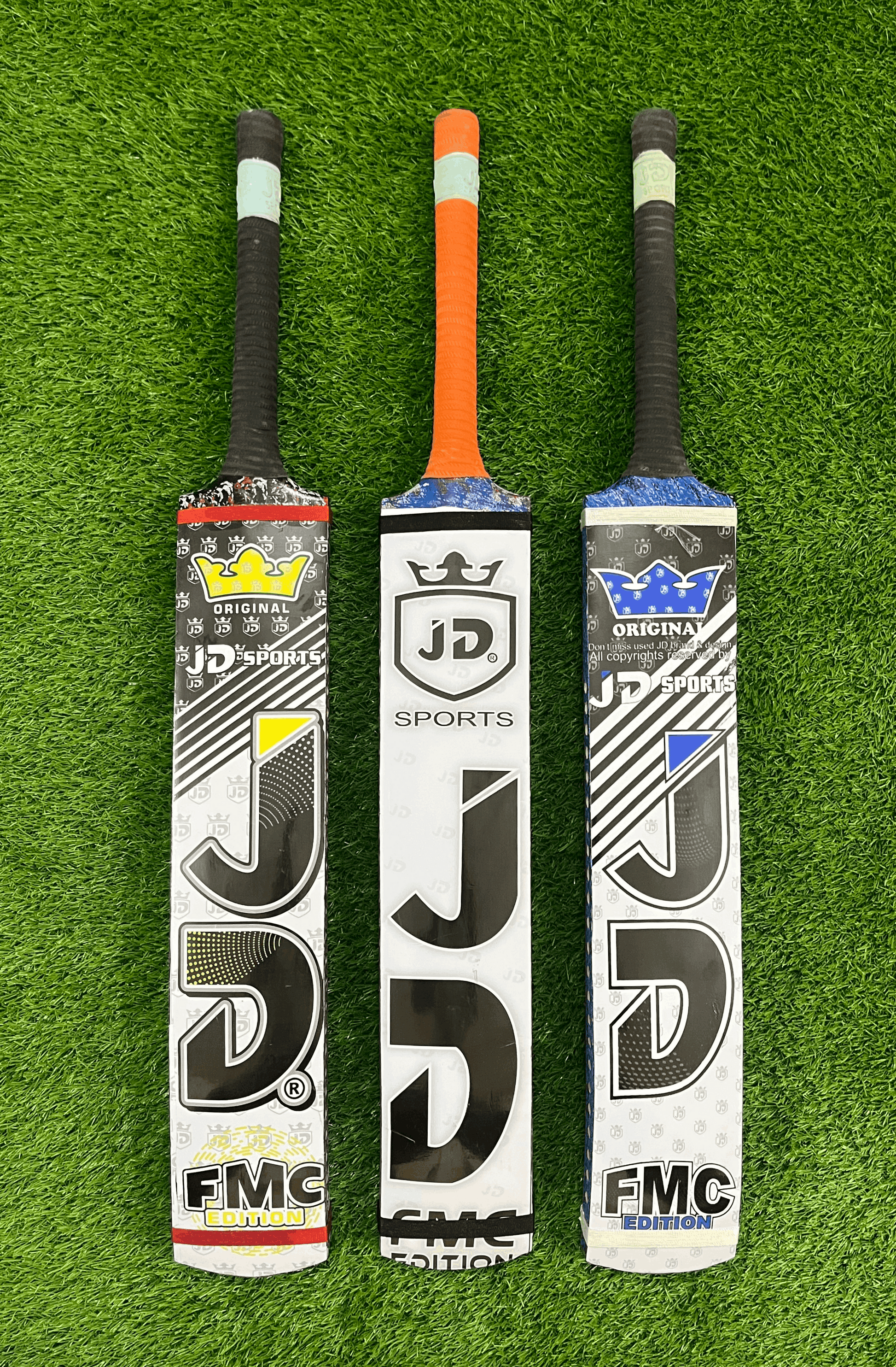 JD Tape Ball Cricket Bat – Full Cane Malaysian Handle Tape Ball Bat FMC Edition